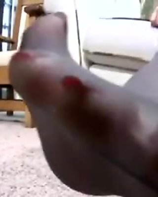 Teens Pantyhose foot fetish