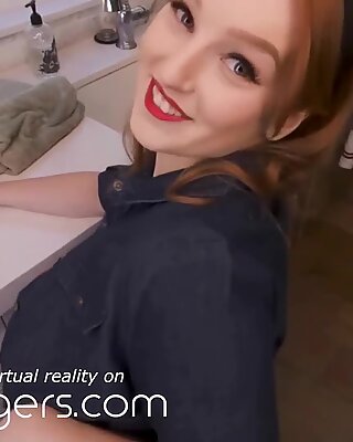 VR BANGERS Redhead pinup housewife cheating on husband with neighbor