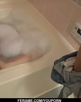 Soapy cock sucking home experience for nude Akina Hara